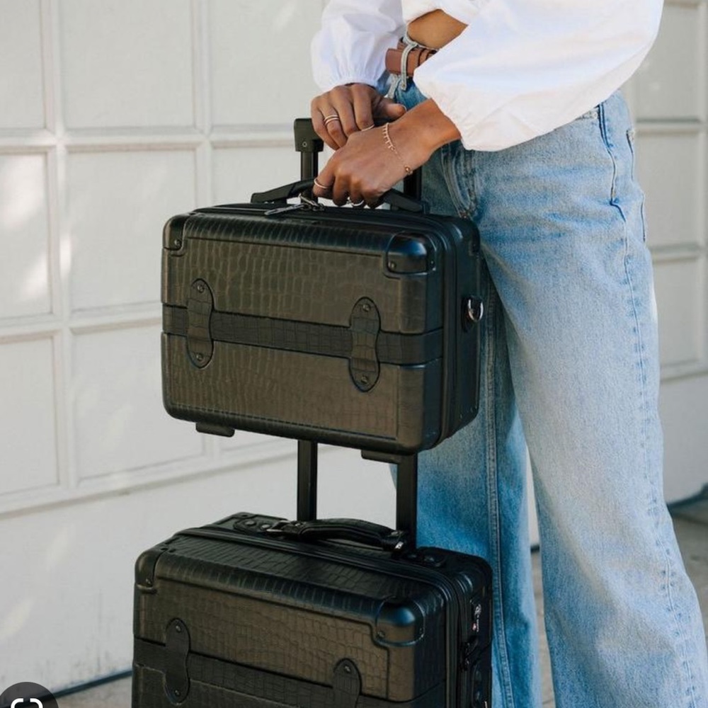 CALPAK Croc Embossed Trunk Vanity Case